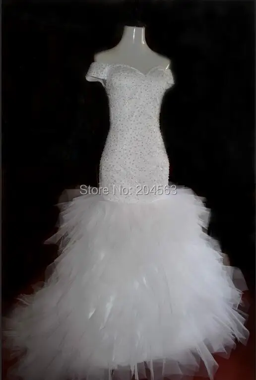 Hot Sale Real Picture Sweetheart Wedding Dresses Mermaid vestido de noiva with Crystals | Свадьбы и торжества