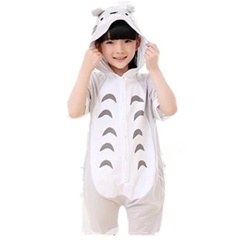 

My Neighbor Totolo Cosplay Costume Summer Jumpsuit Short Sleeve kids Cartoon Gray cat Pajamas Pyjamas Onesie Children Sleepwear