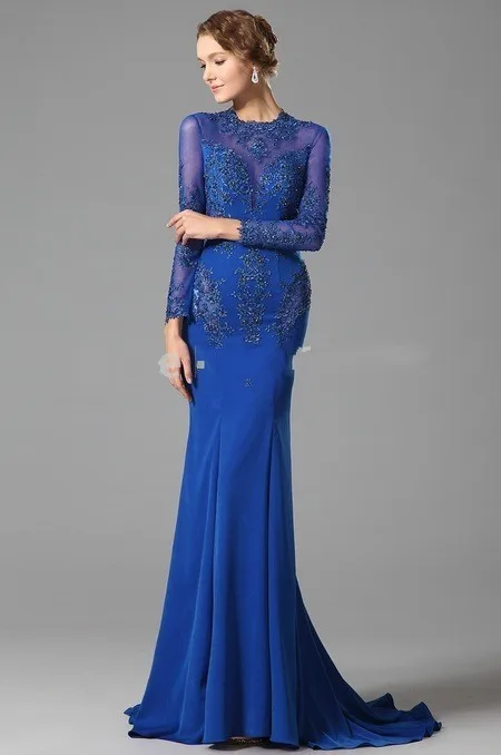 2016-Latest-Designs-Evening-Gowns-Long-Sleeve-Royal-Blue-Party-Dresses-Elegant-Mermaid-Lace-Beaded-Top (1)