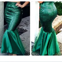 Горячая мода осень зима женская сексуальная юбка русалки Высокая талия зеленый Мерцающий рыбий задний бампер женская повседневная юбка для девочек 19ING