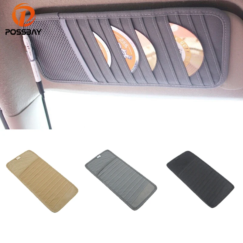 

POSSBAY Multifunction Car Sun Visor Holder Sunshade CD Storage Case Interior Organizer Pen Cards Coin Clip Bag Folder Holder
