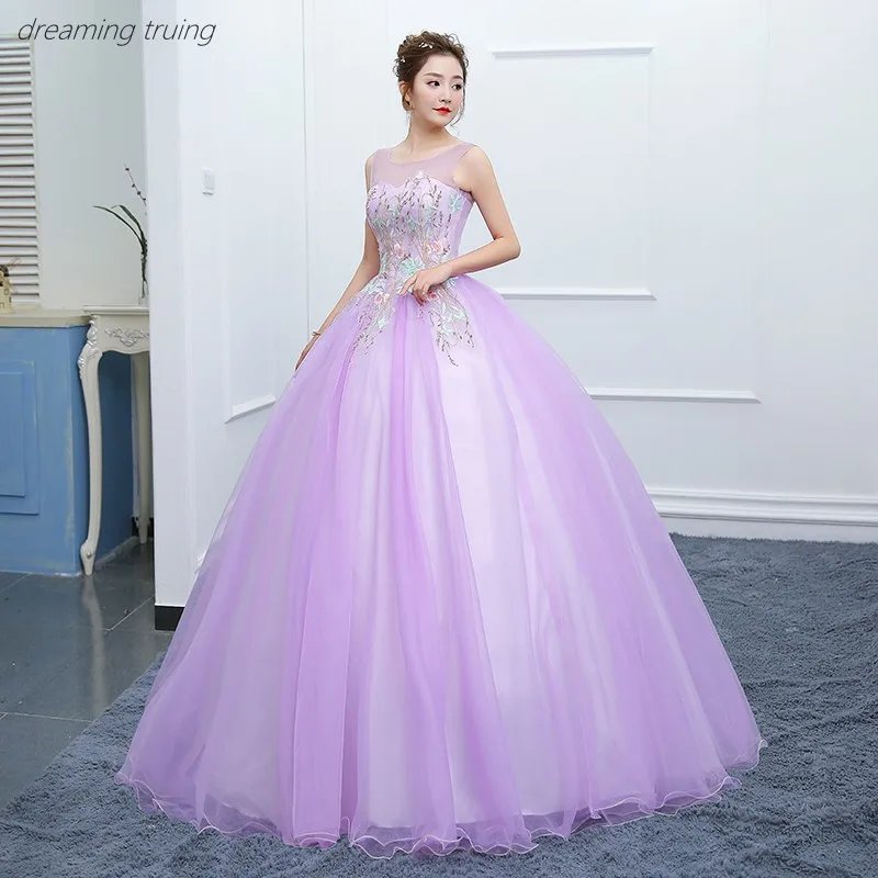 Светильник фиолетовое Бисероплетение Vestidos De 15 Anos платья для Бальные вечерние платья для девочек 16