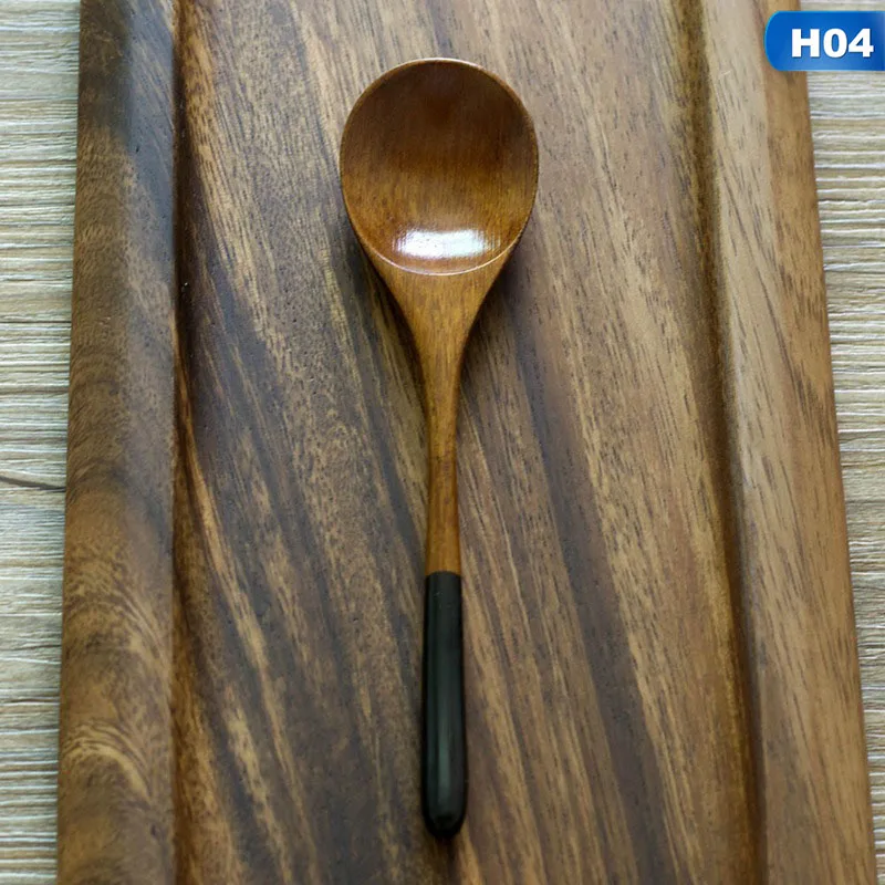 Wooden Spoon Bamboo Kitchen Cooking Utensil Tool Soup Teaspoon Catering For Kicthen - Цвет: H04