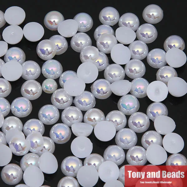 

Free Shipping 6mm Acrylic Beads Pearl Imitation Half Round Flatback Bead Pick Color For Jewelry Making