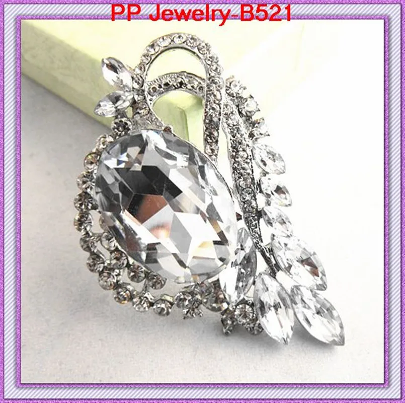 Large Crystal Rhinestone Diamante Pin Brooch Factory Direct Sale Price