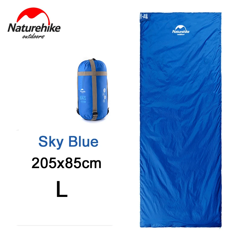 Мини-сверхлегкий спальный мешок для кемпинга, Путешествий, Походов, походов, Походов, Кемпинга, портативного хлопкового спального мешка - Цвет: Sky Blue L