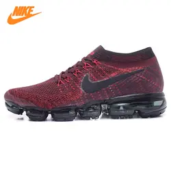Мужские кроссовки Nike Air Vapormax Flyknit, уличные кроссовки, красные и черные, дышащие Нескользящие износостойкие