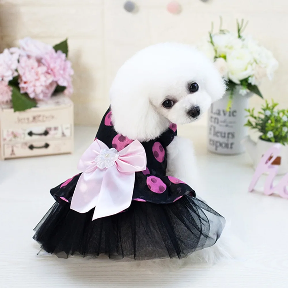 FK22 Sweetie Summer Pet Dog tutu Dress Clothes European style Dot