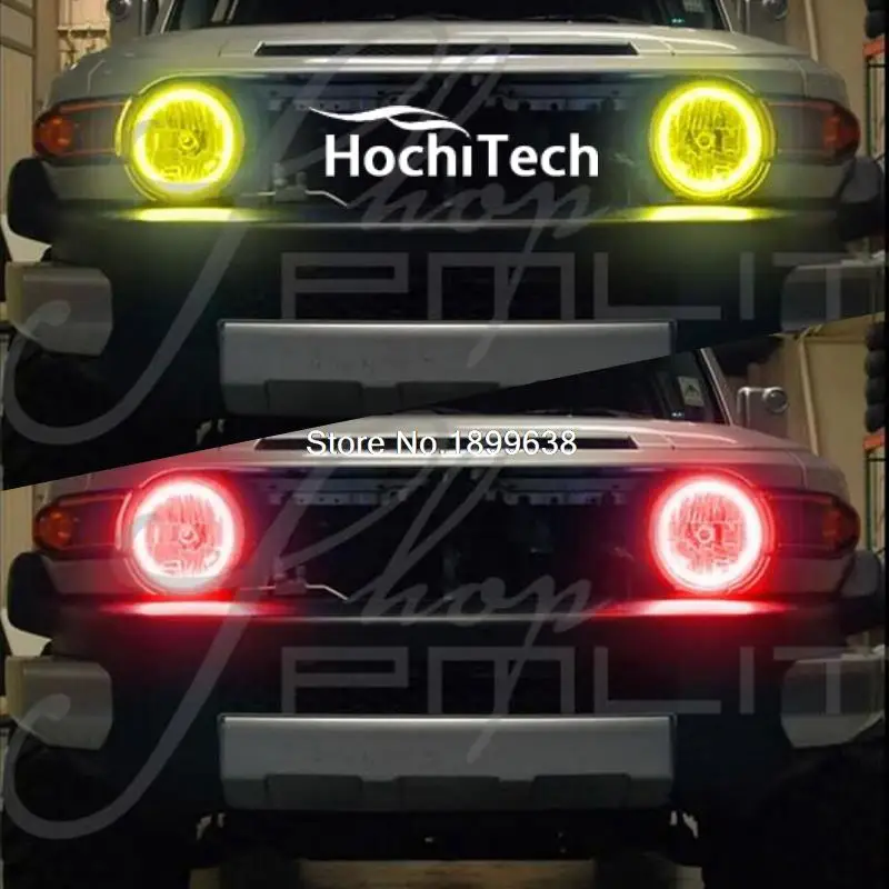 For Toyota FJ Cruiser 2007 08 2009 2010 2011 2012 2013 2014 RGB LED headlight rings halo angel demon eyes with remote controller |