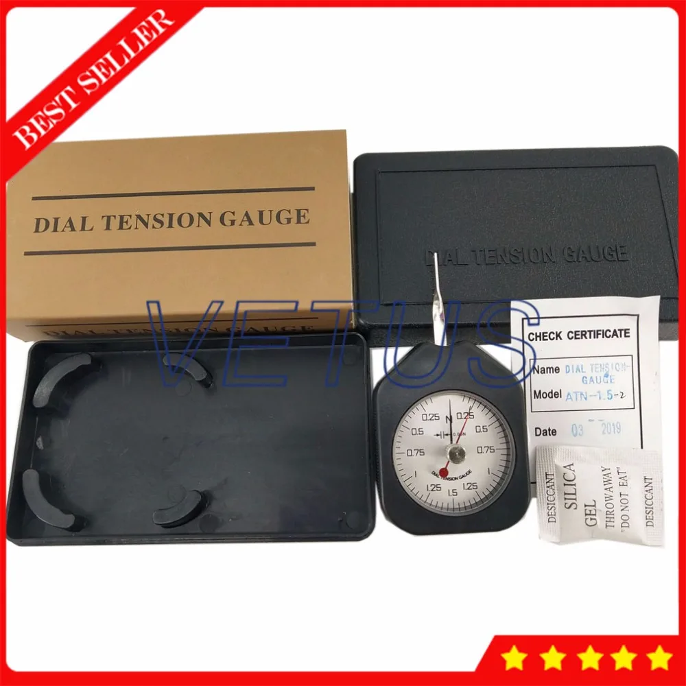 

ATN-1.5-2 Mini Double Needle Dial Tensiometer with 0.05N Division Value Handheld Tension Gauge Meter Tester