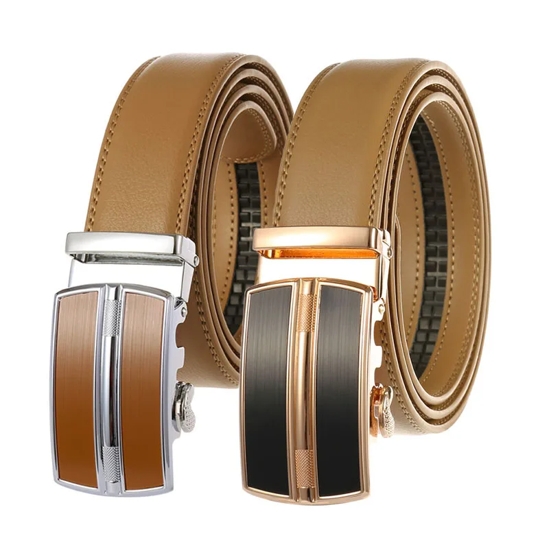 Ratchet Belt Replacement Men PU Faux Leather Dress Strap Waistband No Buckle