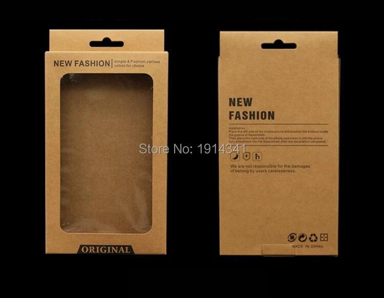 

wholesale 100pcs middle size kraft brown Paper Retail Packaging/Package/Carton Box For iphone 8 7 6 Plus 5 Cell Phone Case