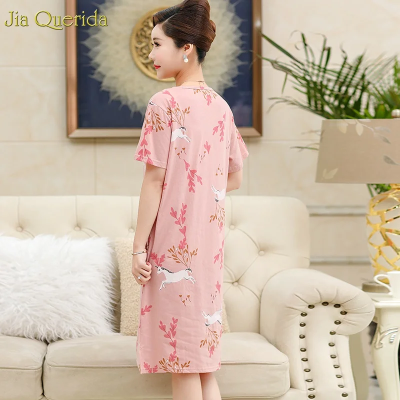 Женское ночное белье размера плюс, 3 больших размера, ночное платье, модные розовые ночные платья с принтом единорога, ночная рубашка, нижнее белье