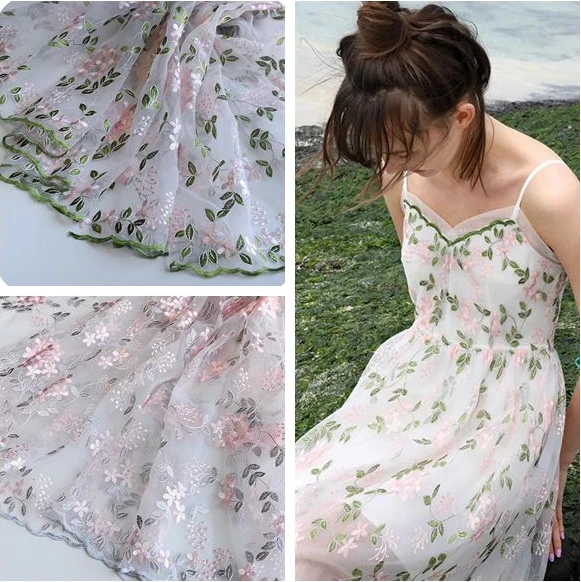 

1Yard 91*130cm,African Wedding Tulle Floral Lace Fabric for Dress,Lace Embroidery Curtain Cloth,Patchwork Diy Tissus Tecido
