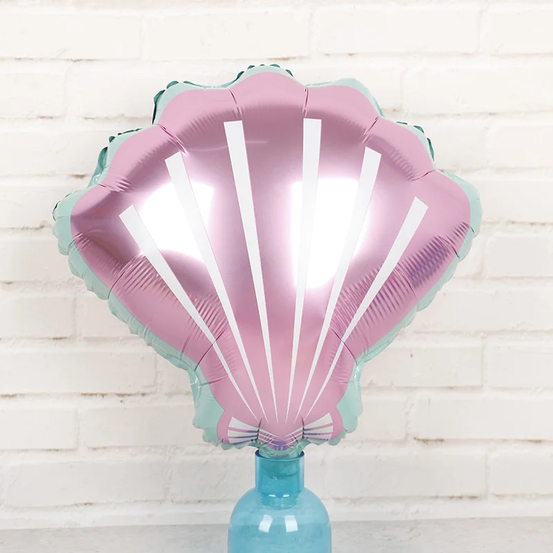 1 шт., новинка, розовые, фиолетовые Детские воздушные шары для девочек на свадьбу, Гавайские воздушные шары в виде раковины, воздушные шары из фольги, Русалка, украшение на день рождения, морская игрушка