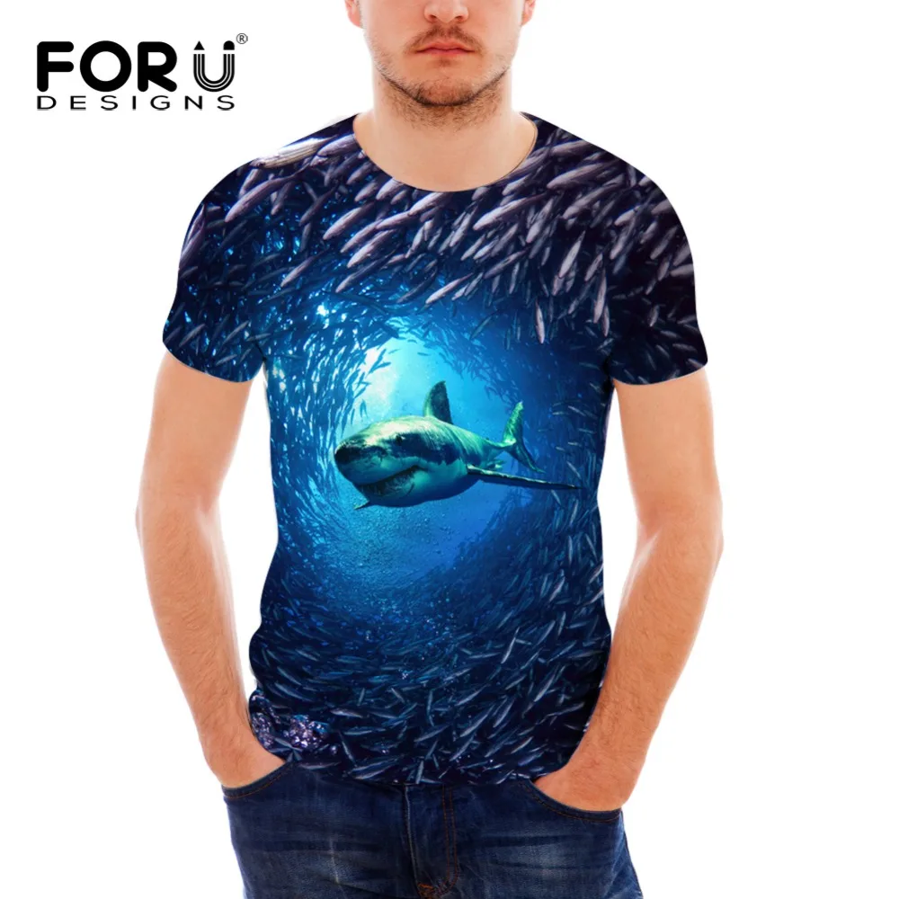 Buy FORUDESIGNS Sea World Shark Print T shirt for Men