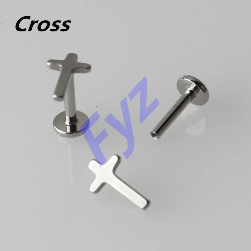 

Different Shapes Tops G23 Titanium Internal Thread Labret Lip Piercing 16G Ear Cartilage Helix Tragus Stud Body Jewelry