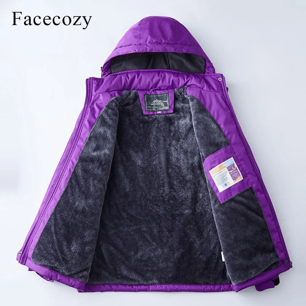 Facecozy جديد الرجال النساء الشتاء للماء المشي معطف طويل الرقبة الدافئة الصوف الصيد سترة يندبروف التخييم التزلج