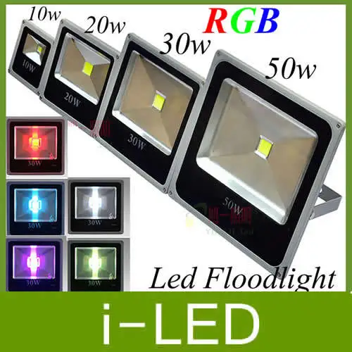 

12 Volt 10W 20W 30W 50W rgb LED flood light Waterproof LED floodlight outdoor flood light outside lights warm / cool white
