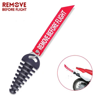 

Remove Before Flight Key Chains for KTM CR Black Rubber Muffler Exhaust Silencer Motorcycle Wash Plug Red Streamer Keychain Tag