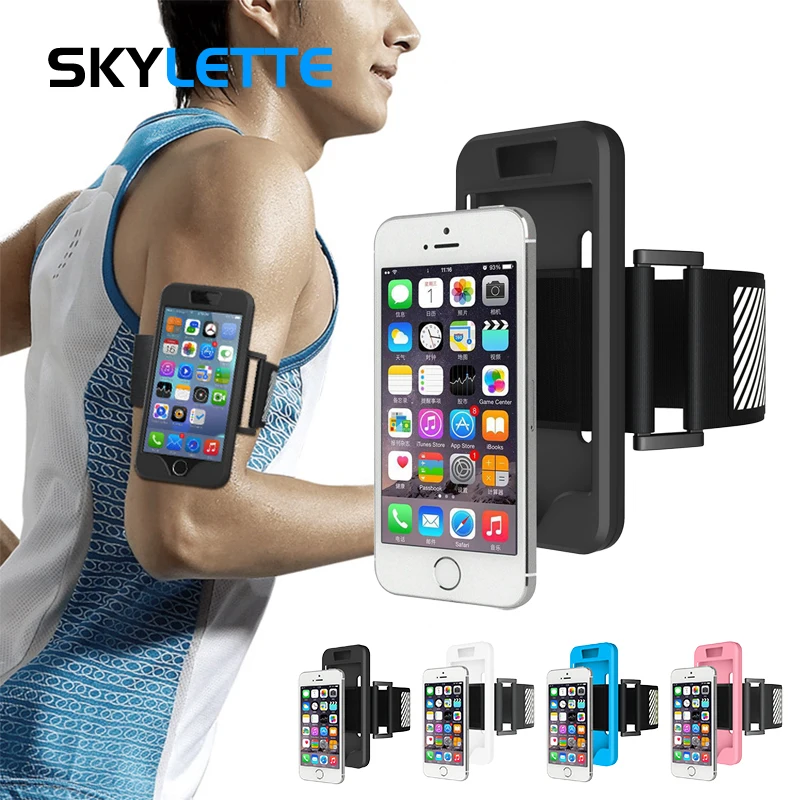 

Sports Armband for iPhone 5 / 5s / SE Silicone Phone Case Shockproof Anti-fall Breathable Arm Band for Running Cycling Fitness