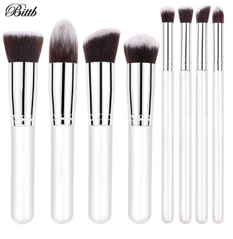 

Bittb 8Pcs Kabuki Professional Make Up Brush Set Cosmetic Liquid Powder Foundation Makeup Brushes Set Kit Face Eye Brush