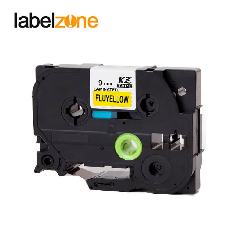 

9mm Fluorescent Yellow tze-c21 Compatible Brother p-touch printers tze label Tape laminated ribbon tz-c21 tze tape for ptouch