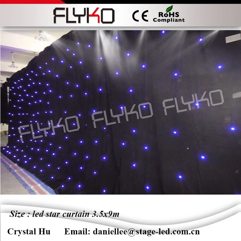 

led star curtain wedding backdrop stage background cloth with SD controller dmx function 3.5x9 meter