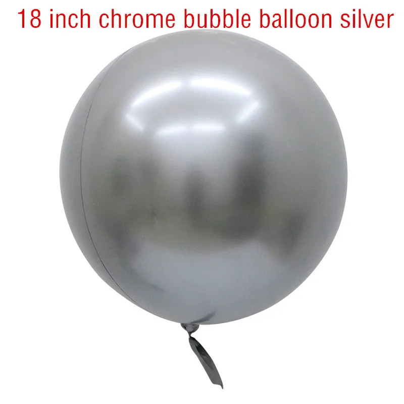 Chrome silver bubble 10 шт./лот 18 дюймов 4D круглая Сфера Куб в форме сердца гелиевые шары надувные из фольги хром надувные шары одежда для свадьбы, дня рождения Декор - Цвет: Chrome silver bubble