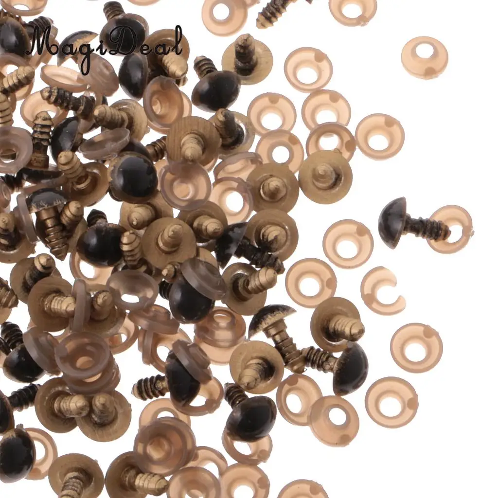 MagiDeal Hot Sale 100 Pieces Plastic Safety Eyes with BACKS for Bear Doll DIY Manufacture Craft 8mm 12mm Clear