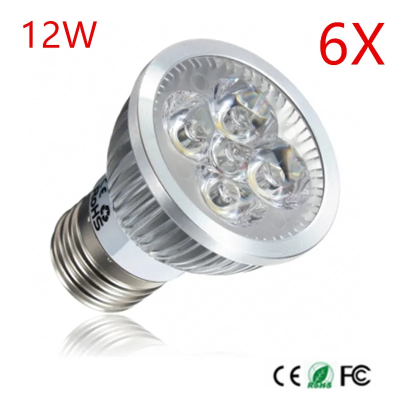 6PCS High quality E27 12W AC85 265V AC110V/220V LED Spotlights Led Lamp