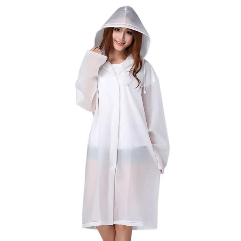 

Household Thicken Waterproof Rain Jacket Summer Raincoats Outside Walking Semi Transparent Rainwear Rain Gear Supplies