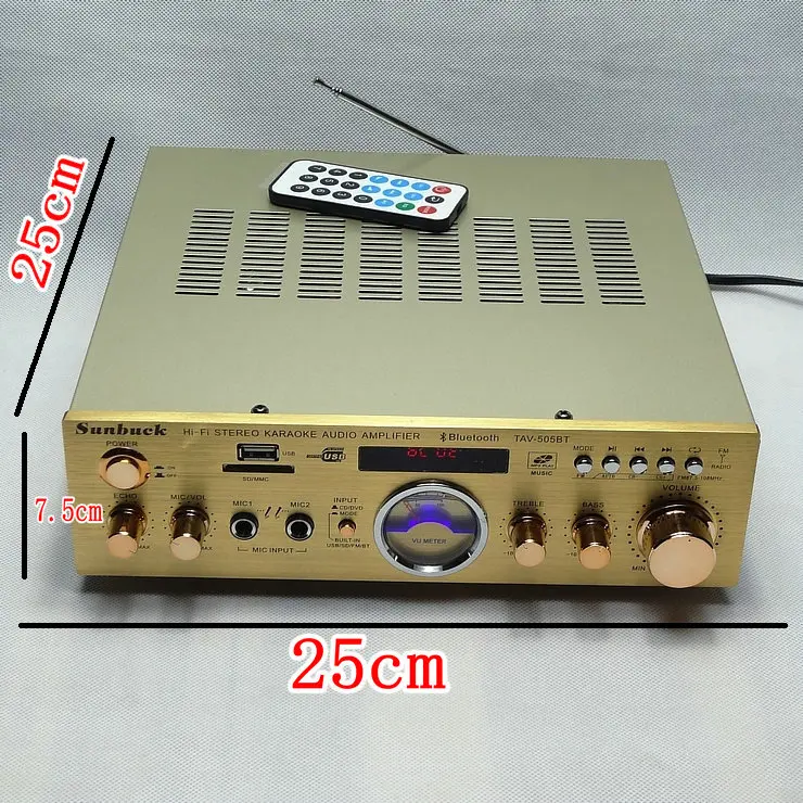 TAV 505BT C5198 220 В 200 Вт + 2 0 каналов HIFI Bluetooth домашний стереоусилитель звука для караоке