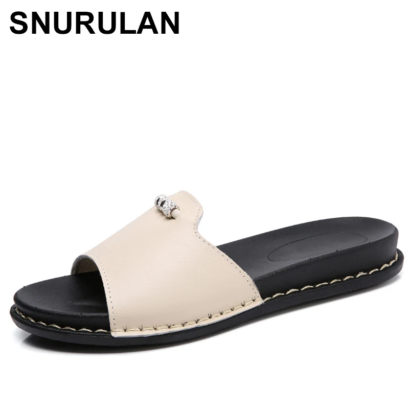 

SNURULAN2018 summer new sandals slippers soft bottom non-slip casual female sandals with flat beach flip-flops shoes womanE383