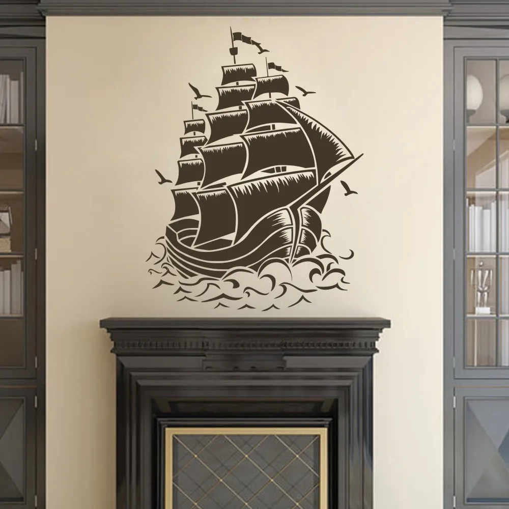 Pirate Ship Decal Pirate Nursery Wall Decal for Baby Kids or Children's