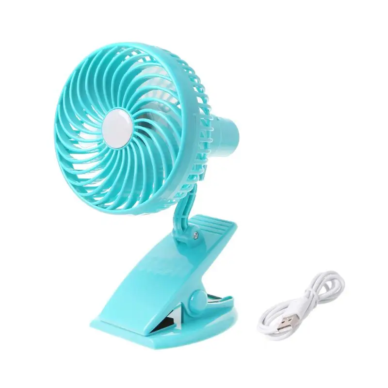 Мини USB ElectricFan360 горизонтальное вращение для Детские коляски летний охлаждающий вентилятор Перезаряжаемые Батарея 4 лопасти беззвучный