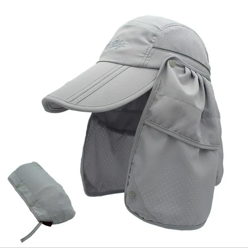 Storage Folding Neck Protector Fishing hat Men Cap Multifunction
