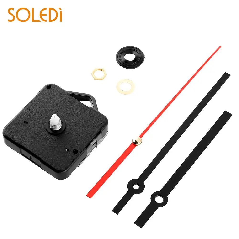 DIY Silent Clock Mechanism Classic Black+Red Quartz Watch Wall Clock Movement Mechanism Parts Repair Replacement Essential Tools