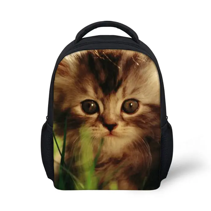 Новые Симпатичные без рукавов с принтом кошки, рюкзак для отдыха рюкзак для путешествий, школьный, с мягкой спинкой школьная сумка рюкзак для девочек детский рюкзак - Цвет: Слоновая кость