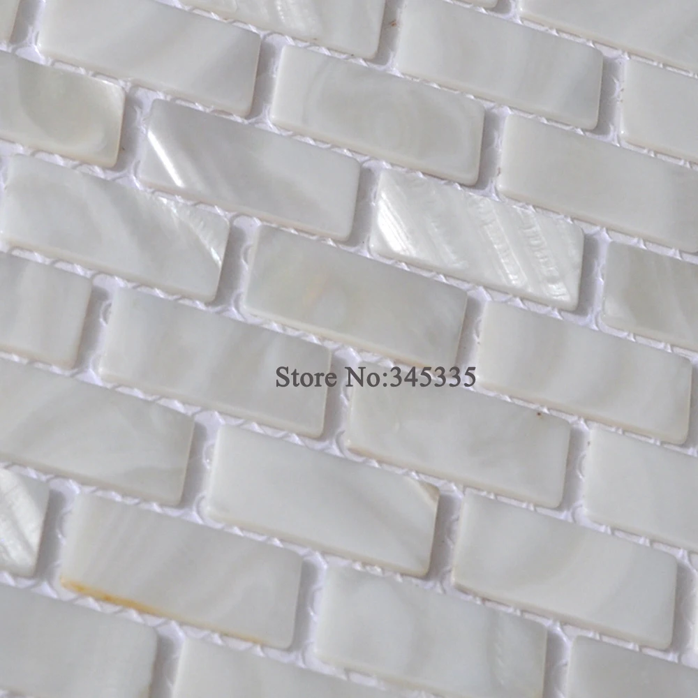

11PCS White brick shell mosaic tile mother of pearl kitchen backsplash TV background bathroom wallpaper bedroom tiles wholesale