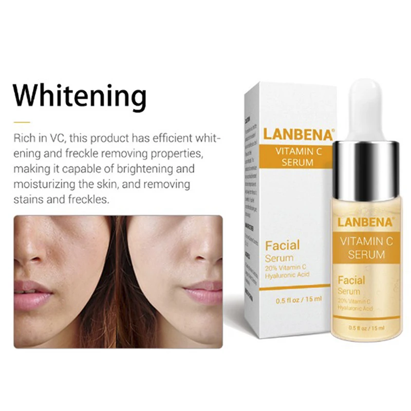 

15ml Vitamin C Essence Skin Care Whitening Serum Hyaluronic Acid Face Cream Snail Remover Freckle Spots Anti-aging