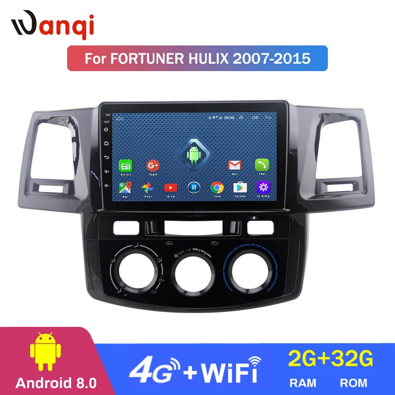 4G Lte все нетком 9 дюймов Android 8,0 gps навигация для toyota Fortuner 2007- Hulix автомобильный мультимедийный плеер