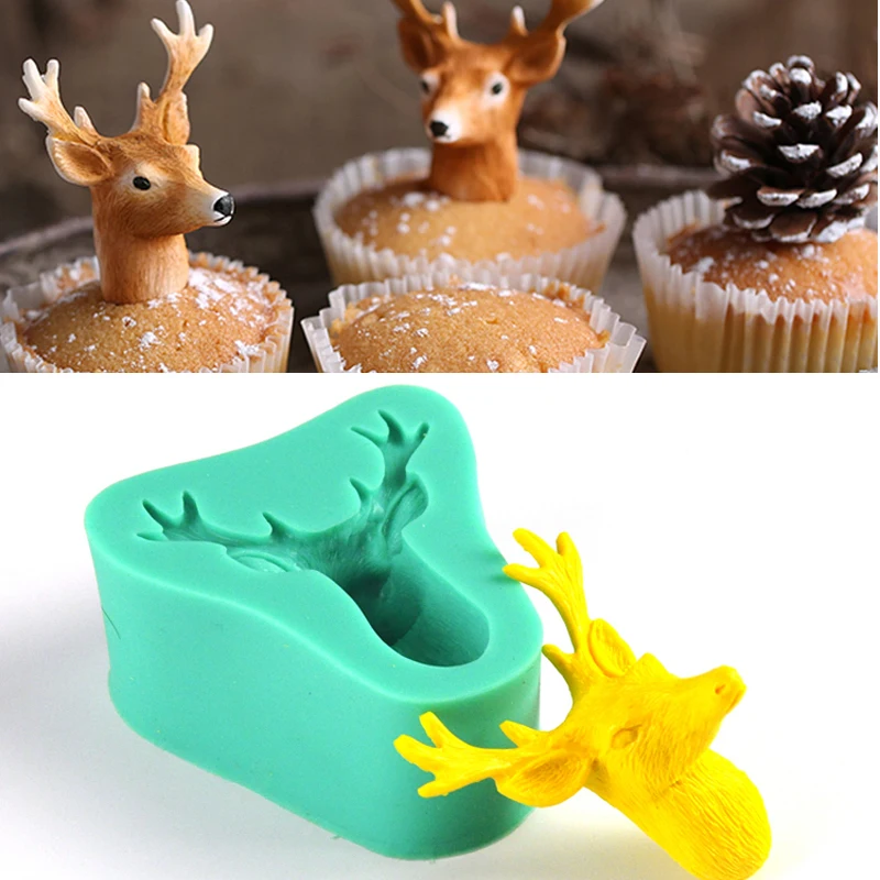 Moule 3D En Silicone Pour Pâtisserie, 1 Pièce, Renne De Noël, Pour