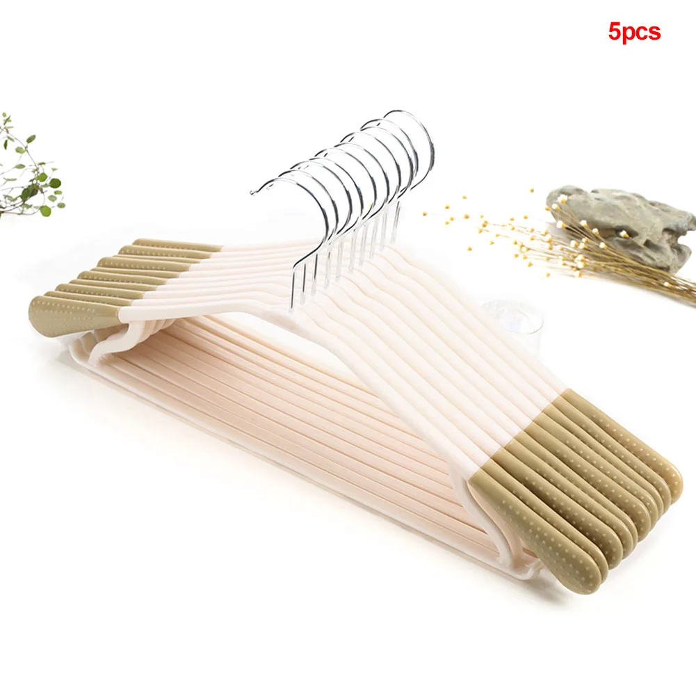 

5PCS/Set Non-Slip Drying Rack Seamless Clothes Hangers Space Saving Plastic Multifunction Adult Heavy Duty Shirt Trouser Durable