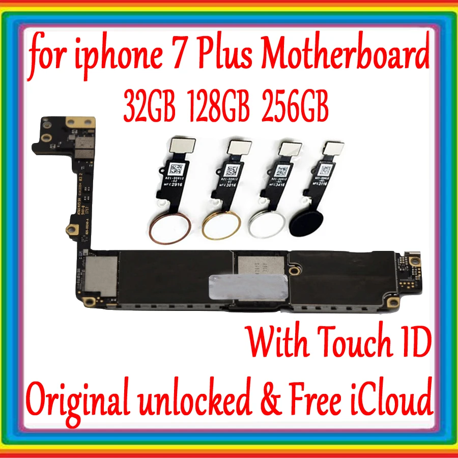Материнская плата для iphone 7 plus Заводская разблокированная материнская с/без Touch ID