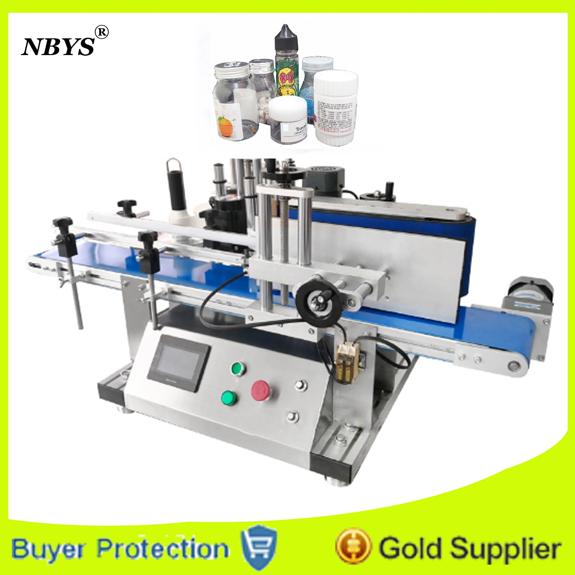 

Table Fully Automatic Round Bottle Labelling Machine Deskatop Type Labeller Plastic Can Glass Wine Bottle Labeling Full Auto