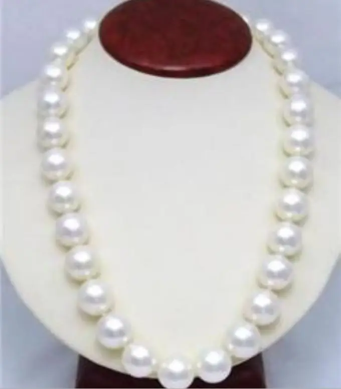 

Wholesale FREE SHIPPING >>> Charming!10mm White South Sea Shell Pearl Round Beads Necklace 25" AAA+009