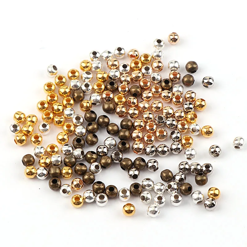 

6mm Mixed Color Round Iron Smooth Ball Spacer Metal Loose Beads For DIY Jewelry Making Needlework Bracelet Necklace Supplies