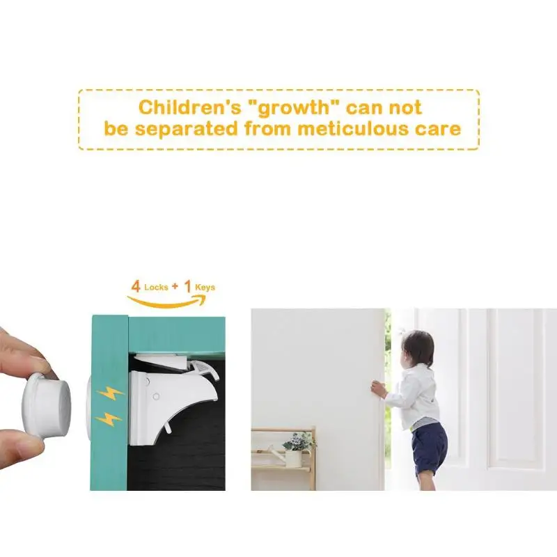 Magnetic Drawer Door Cabinet Cupboard Toilet Safety Locks Baby Kids Safety Care Plastic Locks Straps Infant Baby Protection Lock