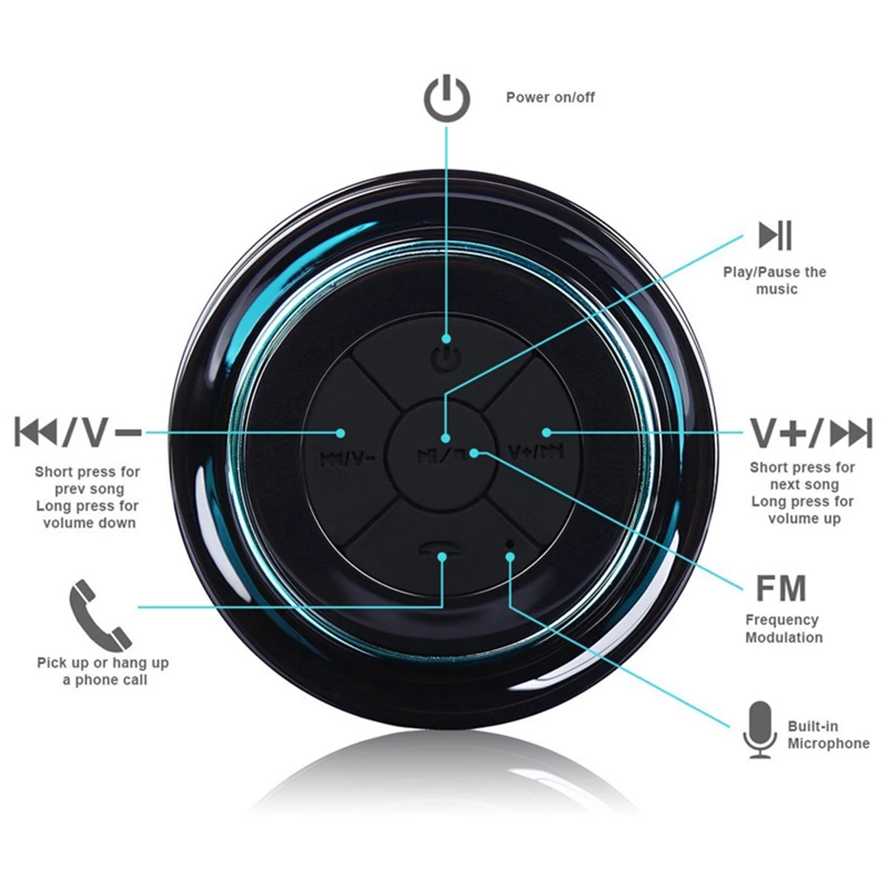 Bluetooth динамик портативный водонепроницаемый Душ микрофон Handsfree всасывание на открытом воздухе принимать звонки, музыка плеер для Iphone Android XIaomi